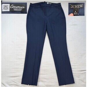 J Crew Carreman France Pants SIZE 16 Blue Slim Tapered Stretch Ankle Zip CC459